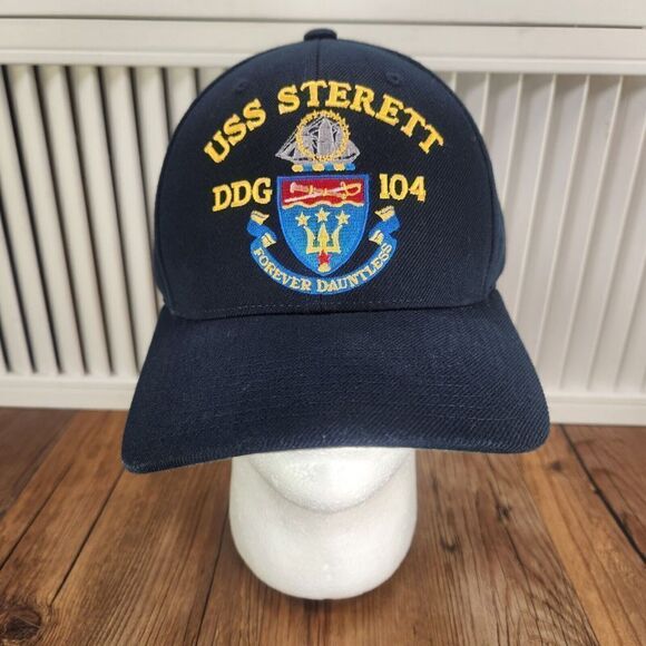 USS Sterett DDG 104 Hat Cap Strap Back Blue Navy Embroidered Mens Boat Ship Sea - Picture 2 of 10